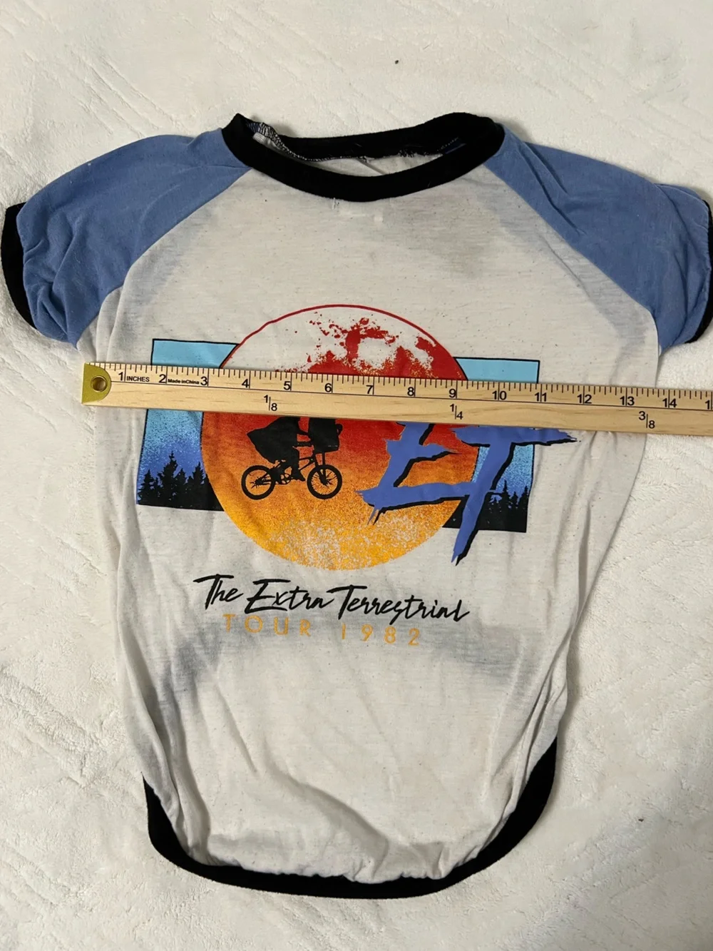 ET The Extra-Terrestrial Dog Ringer Tee - Blue/White